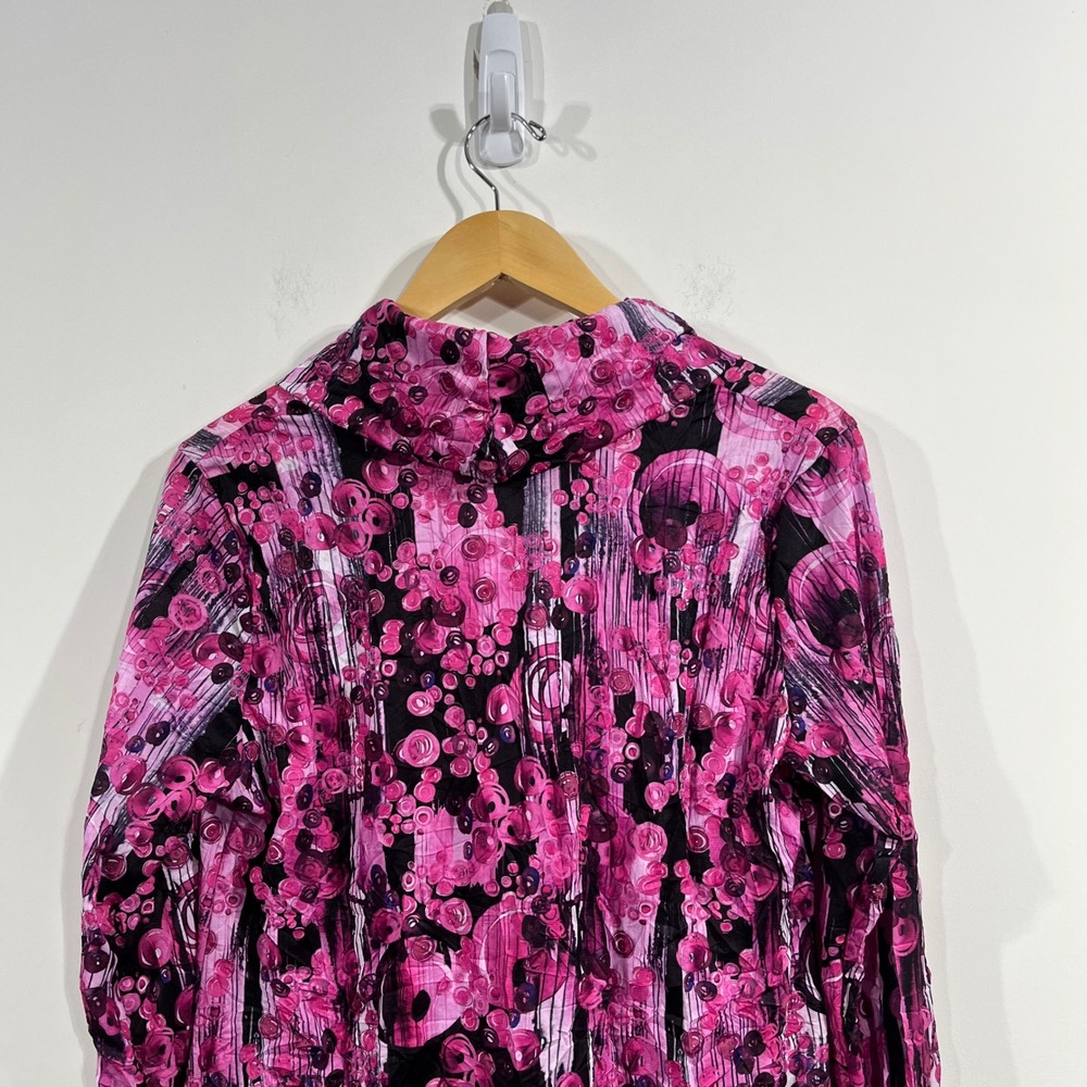 Sno Skins Abstract Print Cowl Neck Asymmetrical Top Womens Large Arsty Pink - Picture 6 of 7